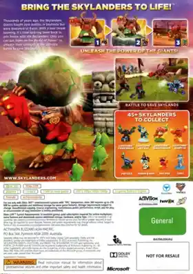 Skylanders Giants (USA) box cover back